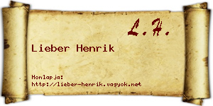Lieber Henrik névjegykártya